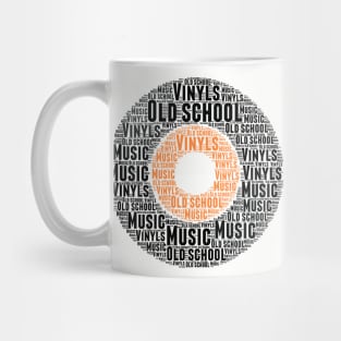 Love Vinyls Old School Music Word Cloud Mug